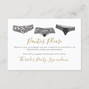 Waterverf Lingerie Douche Game Vrijgezellenfeest Kaart