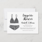 Waterverf Lingerie Shower Vrijgezellenfeest Uitnod Notitiekaartje (Voorkant)