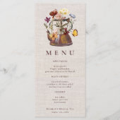 Waterverf Linnen Wildflower Tea Party Menu (Voorkant)