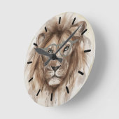 Waterverf Lion Design Ronde Klok (Hoek)
