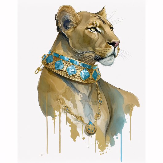 Waterverf Lioness 4 T-shirt