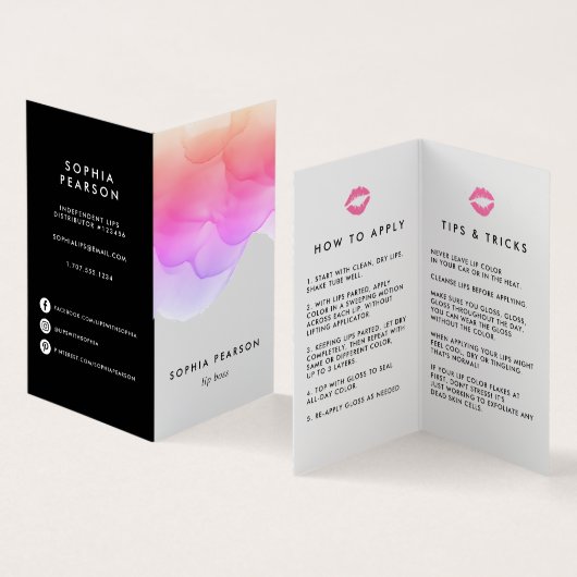 Waterverf Lip Product Distributeur Tips & Tricks Visitekaartjes (Binnen en buitenkant)