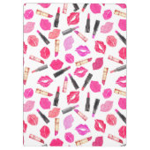 Waterverf Lipstick Pattern Makeup Artist Klembord (Achterkant)