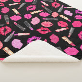 Waterverf Lipstick Pattern Makeup Artist Sherpa B Sherpa Deken (3/4)