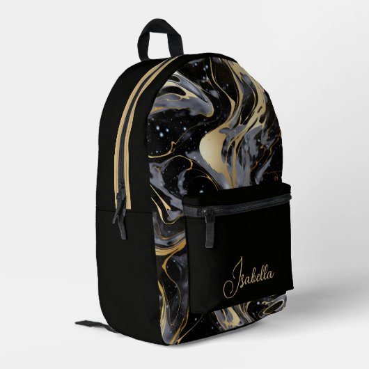 Waterverf Liquid Marble Pattern Gepersonaliseerde  Bedrukte Rugzak (Achterkant Hoek Links)