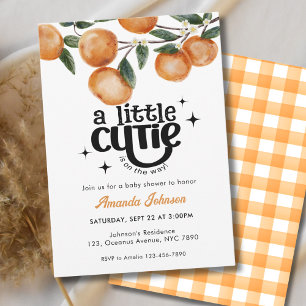 Waterverf Little Cutie Citrus Sinaasappel Baby Sho Kaart
