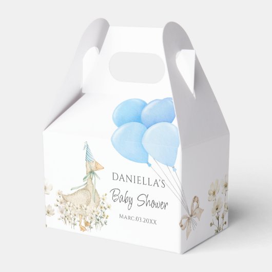 Waterverf Little Goose Boy Baby shower Bedankdoosjes (Voorkant Zijde)