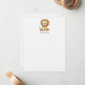 Waterverf Little Lion gepersonaliseerd Notitiekaartje (Voorkant / Achterkant in situ)