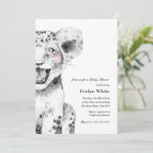 Waterverf Little Lion | Uitnodiging voor Baby show (Staand voorkant)