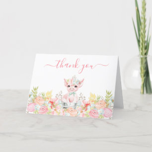 Waterverf Little Piggy Baby shower Bedankkaart
