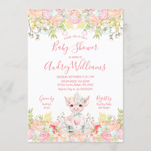 Waterverf Little Piggy Baby shower Kaart