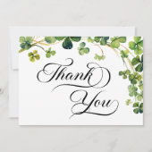Waterverf Little Shamrock Script Baby shower Bedankkaart (Voorkant)