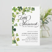 Waterverf Little Shamrock Script Baby shower Kaart (Staand voorkant)