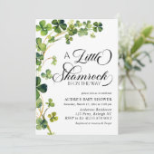 Waterverf Little Shamrock Script Baby shower Kaart (Staand voorkant)