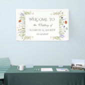 Waterverf Little Wildflower Meadow Lijst Wedding Spandoek (Beurs)
