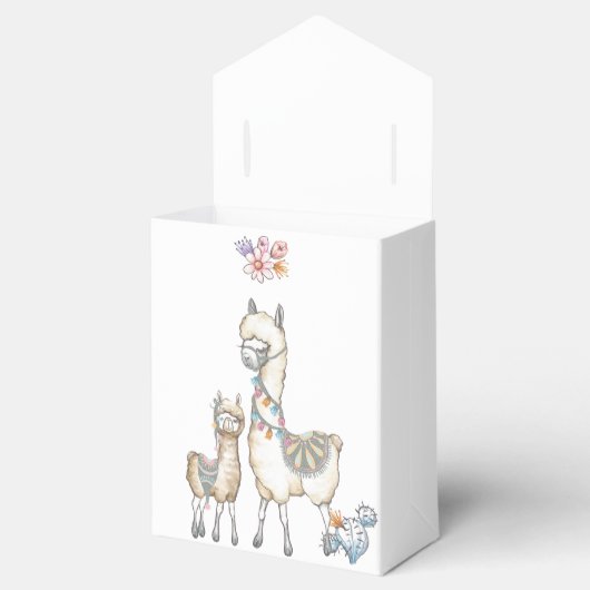 Waterverf Llama, Baby shower met thema Bedankdoosjes (Geopend)