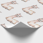Waterverf Llama, Baby shower met thema Cadeaupapier (Hoek)