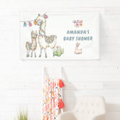 Waterverf Llama, Baby shower met thema Spandoek (Insitu)
