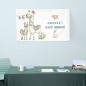 Waterverf Llama, Baby shower met thema Spandoek (Beurs)