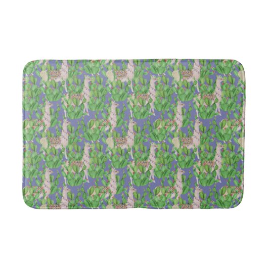 Waterverf Llama en Catus Pattern Badmat (Voorkant)