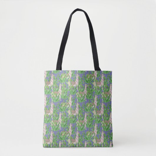 Waterverf Llama en Catus Pattern Draagtas (Voorkant)