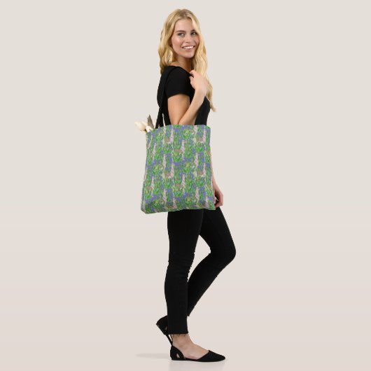 Waterverf Llama en Catus Pattern Draagtas (Op model)