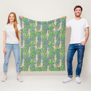 Waterverf Llama en Catus Pattern Fleece Deken