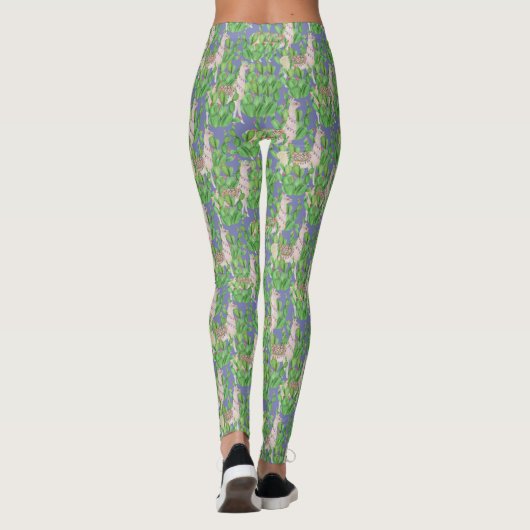 Waterverf Llama en Catus Pattern Leggings (Achterkant)
