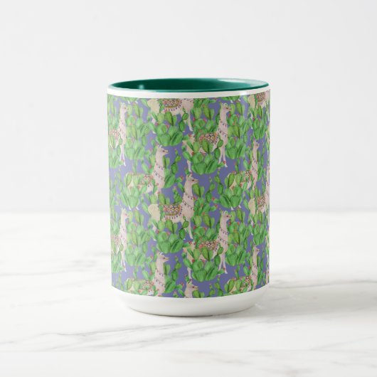 Waterverf Llama en Catus Pattern Mok (Midden)