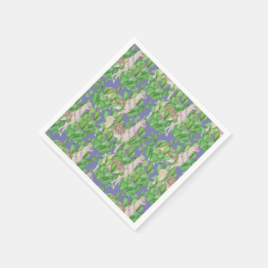 Waterverf Llama en Catus Pattern Servet (Hoek)