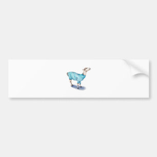 Waterverf Llama in blauwe trui Bumpersticker