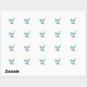 Waterverf Llama in blauwe trui Ster Sticker (Vel)