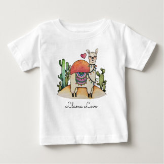 Waterverf Llama met cactus