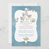 Waterverf Llama over het Baby shower Uitnodiging (Voorkant)