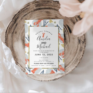 Waterverf Lobster Crustacean Vrijgezellenfeest Briefkaart