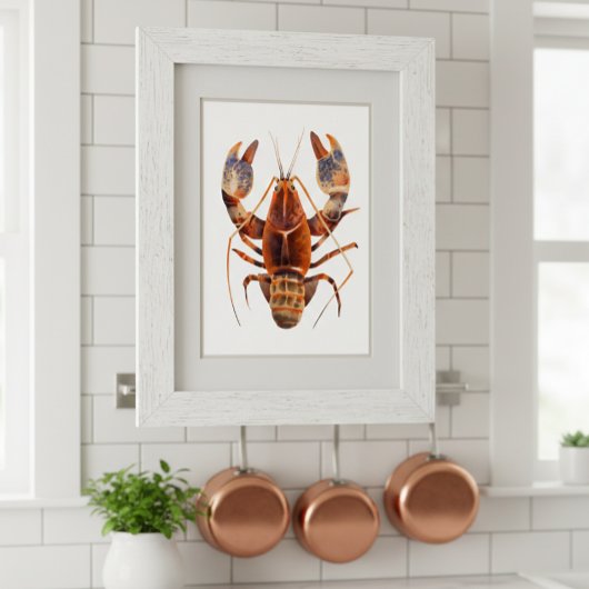Waterverf Lobster Crustaceancore Poster