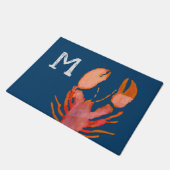 Waterverf Lobster Monogram Nautisch Deurmat (Schuin)