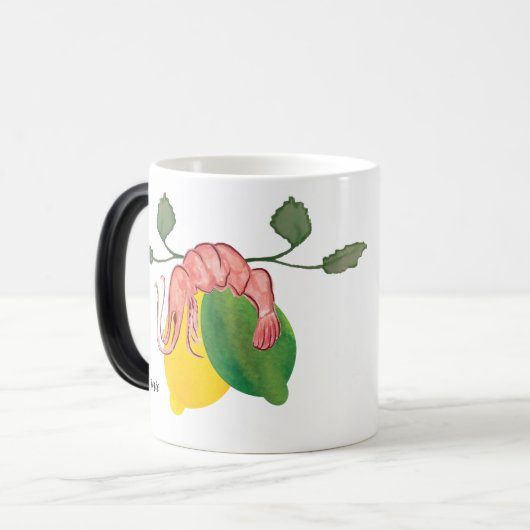 Waterverf Lobster Shrimp Lemon Limoen Seafood Magische Mok (Voorkant links)