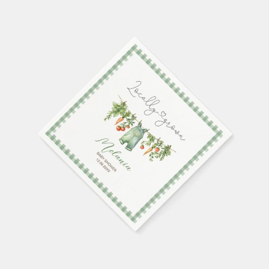 Waterverf Lokaal geteeld baby shower Papier Plat Servet (Hoek)