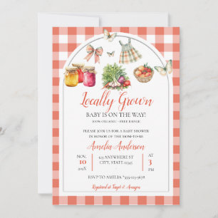 Waterverf lokaal geteeld Baby shower van de boeren Kaart