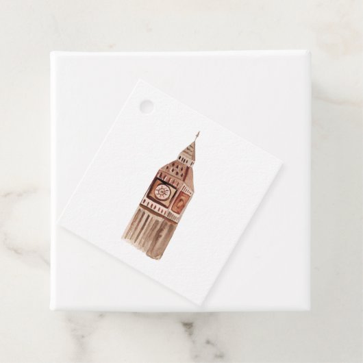 Waterverf London UK Destination Wedding Bedankjes Labels (In situ)