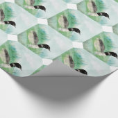 Waterverf Loon Wilderness Bird Natuur Cadeaupapier (Hoek)