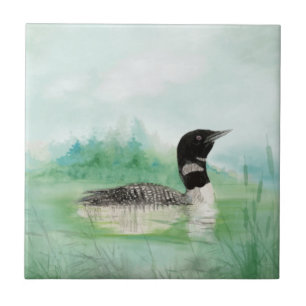Waterverf Loon Wildlife Natuur Bird art Tegeltje