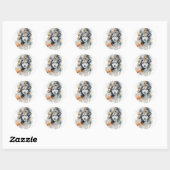 Waterverf Lord Krishna gezicht Ronde Sticker (Vel)