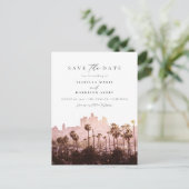 Waterverf Los Angeles Californië Bewaar de datum Briefkaart (Staand voorkant)