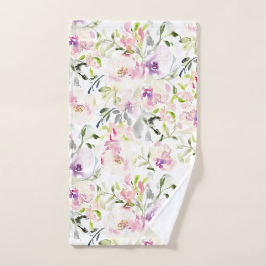 Waterverf losse expressieve lentesflorale bad handdoek (Handdoek)