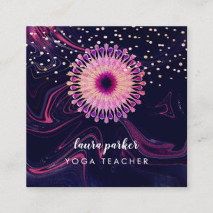Waterverf Lotus Bloem Mandala Meditatie Yoga S Vierkante Visitekaartje