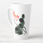 Waterverf Lotus Floral Chinoiserie Ink Wash Art Latte Mok (Linkerhoek)