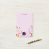 Waterverf Lotus Flower Boarder Post-it® Notes (Op bureau)