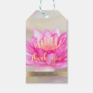 Waterverf Lotus Flower Bokeh Cadeaulabel